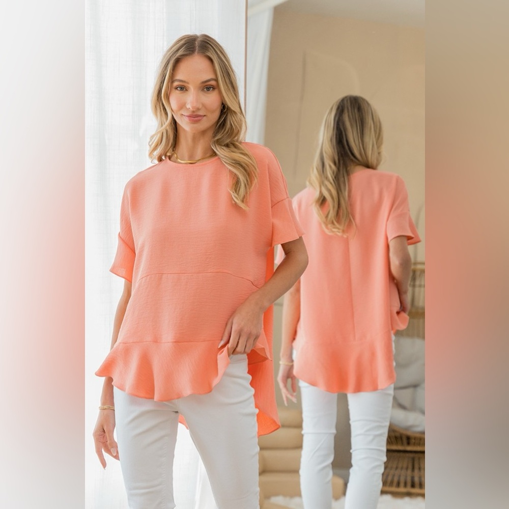 Sew In Love Round Neck Ruffled Top
